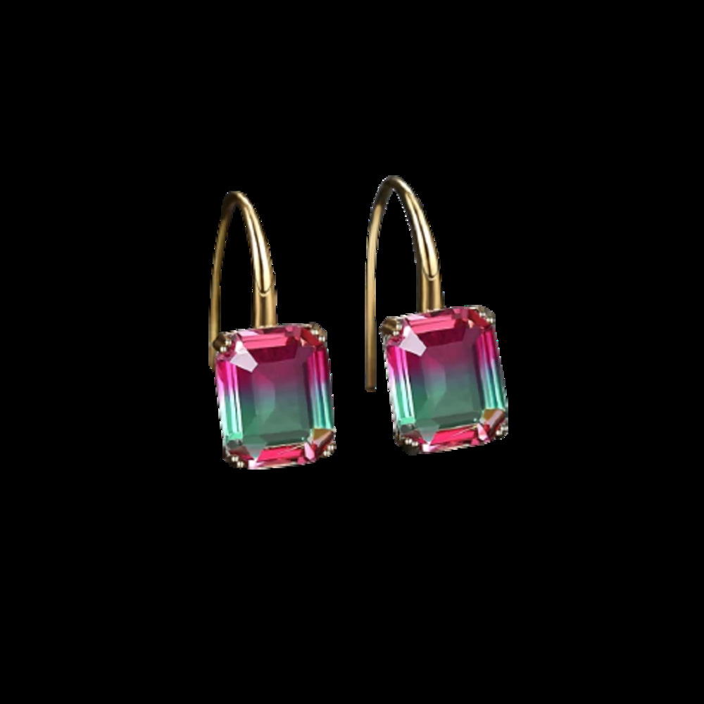 Amanda Dual-Toned Jewel Dainty Earrings